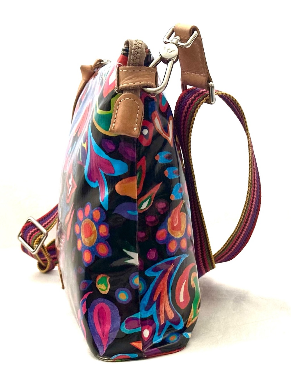 Consuela Sophie Downtown Crossbody Bag - Black w/ Multicolor Design - Picture 7 of 14